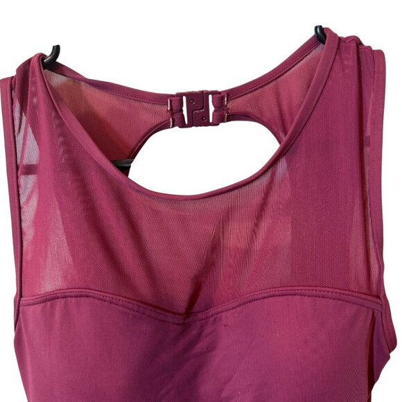 Niptuck Maroon One-Piece Swimsuit With Mesh Detail & Open Back size 4 - Picture 2 of 6